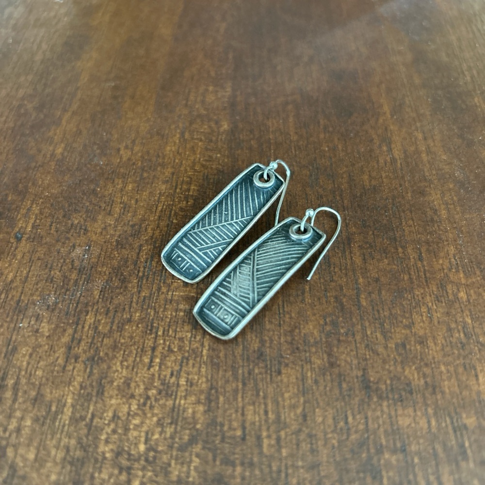 Sterling Silver Artisan Geometric Earrings